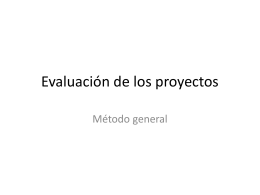 Evaluación de los proyectos