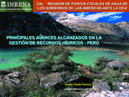 Avances Gesti&oacute;n de Recursos H&iacute;dricos