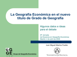 La Geografía Económica en el nuevo título de Grado de Geografía