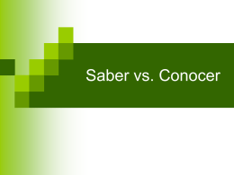 Saber vs Conocer