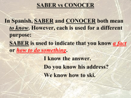 SABER vs CONOCER