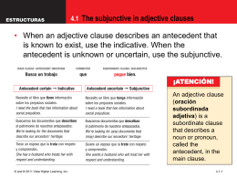 4.1 The subjunctive in adjective clauses