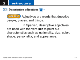 Using adjectives to describe people and things