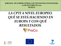 La CPTi a nivel europeo. Qué se está haciendo en Europa y con