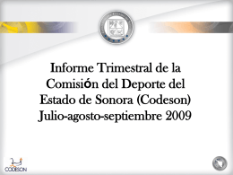 Informe Trimestral - Gobierno del Estado de Sonora