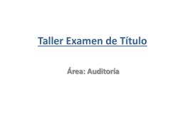 Taller Examen de Título - Facultad de Ciencias Económicas y