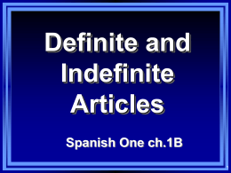 The indefinite article