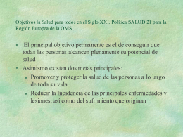 Objetivos de Salud para todos en el siglo XXI