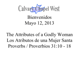 Proverbios 31:10-12 - Calvary Chapel West