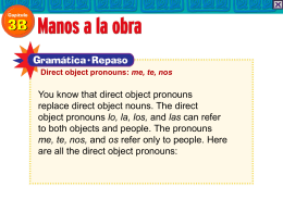 Direct object pronouns: me, te, nos