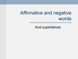 Affirmative and negative words