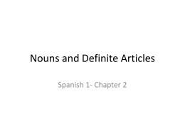 Nouns and Definite Articles