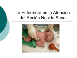 La enfermera en la atención al recién nacido