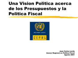 Una visión política acerca de los presupuestos y la política fiscal