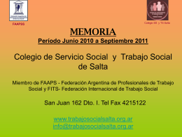 Memoria Junio 2010 - Septiembre 2011