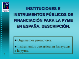 instituciones e instrumentos públicos de financiación para la pyme