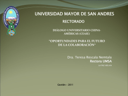 4.- Presentación de la Universidad Mayor de San Andrés
