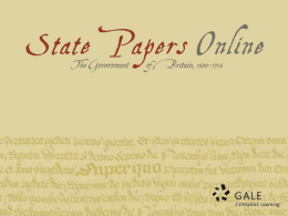 State Papers Online Powerpoint