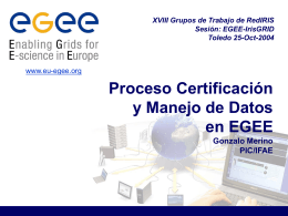 Modelo de Certificación y Almacenamiento en EGEE