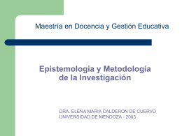 Epistemología y Metodología de la Investigación