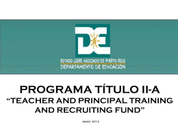 Programa Título II-A Teacher and Principal Training and