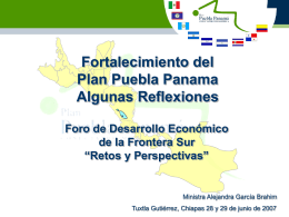 Fortalecimiento del Plan Puebla Panama Algunas Reflexiones