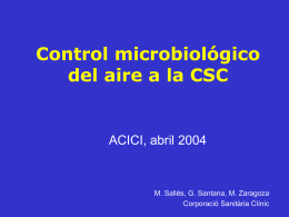 Control microbiológico del aire a la CSC