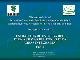 Ministerio de Salud Dirección General de Provisión de