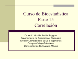 Curso de BioestadísticaParte 15Correlación