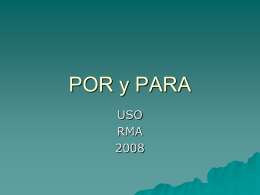 POR y PARA