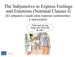 The subjunctive, feelings and emotions