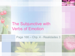 The Subjunctive with Verbs of Emotion
