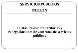 SERVICIO PUBLICO Revision tarifaria, RENEGOCIACION DE LOS