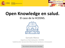 Open Knowledge en salud. El caso de la HCDSNS.