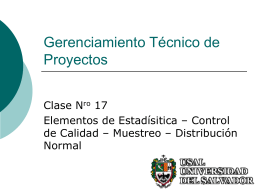 Muestreo, Control de Calidad, Distribución Normal