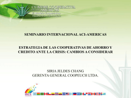 estrategia de las cooperativas de ahorro y credito ante la crisis