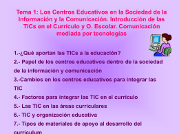 Tema 1. Los centros educativos en la sociedad de la información