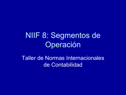 NIIF 8 Segmentos de operación