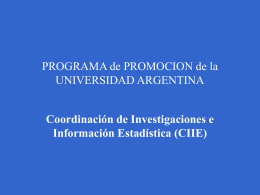 PROGRAMA de PROMOCION de la UNIVERSIDAD ARGENTINA