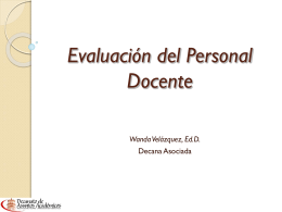 Presentación: Seminario de Evaluación del Personal Docente