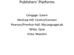 Publishers` Platforms Cengage: iLearn McGraw