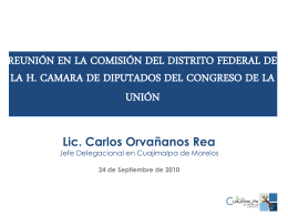 Reunión en la Comisión del Distrito Federal de la H. Cámara de