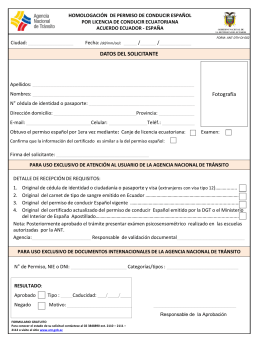 Formulario para homologación de licencia de conducir de España
