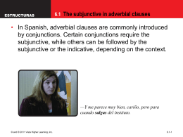 6.1 The subjunctive in adverbial clauses