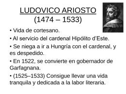 LUDOVICO ARIOSTO (1474 – 1533)