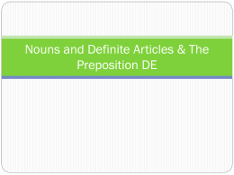 Nouns and Definite Articles