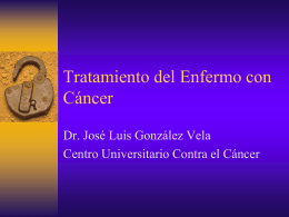 Tratamiento Del Enfermo Con Cancer . Quimioterapia