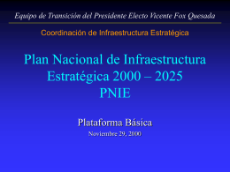 Plataforma del Proyecto Nacional de Infraestructura Estratégica