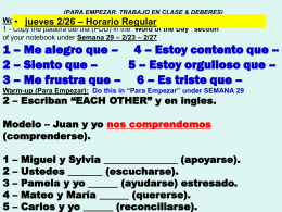 PARA EMPEZAR, TRABAJO EN CLASE & DEBERES