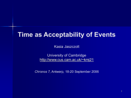 Time as Acceptability of Events